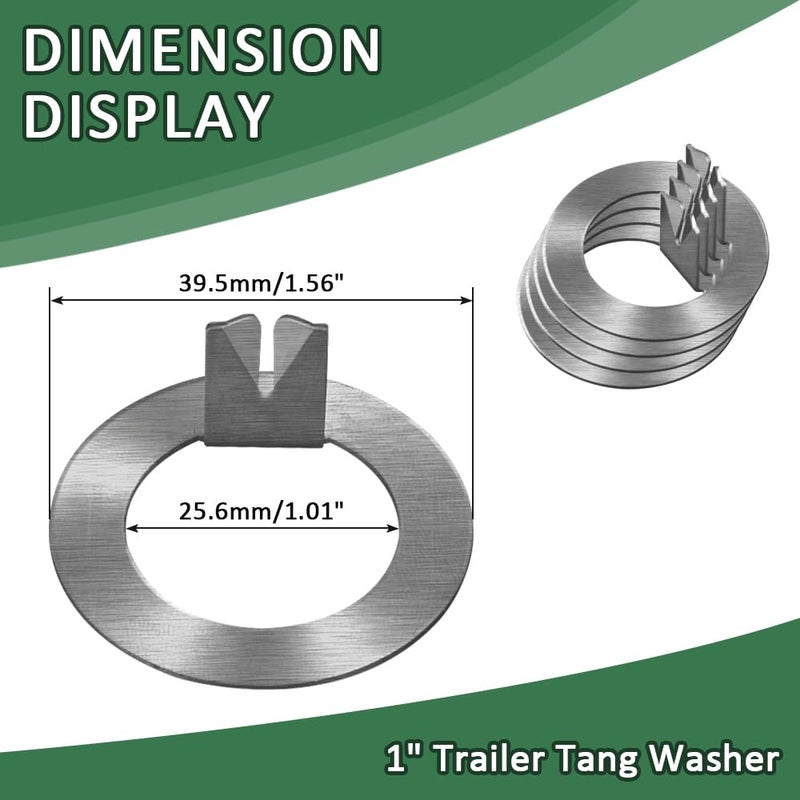 Fugedox 4 Pack 1" Tang Spindle Washer for Spindle Tang Washer 2k to 7k EZ Lube Axles 3,500-7,000 lb - Image 3